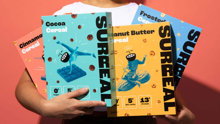 The “surreally good” identity for a grown-up cereal brand