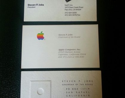Steve Jobs’ 3 Business Cards Were Sold For 10,050$ In Auction – Print Peppermint