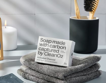CleanO2, soap bar logo and identity