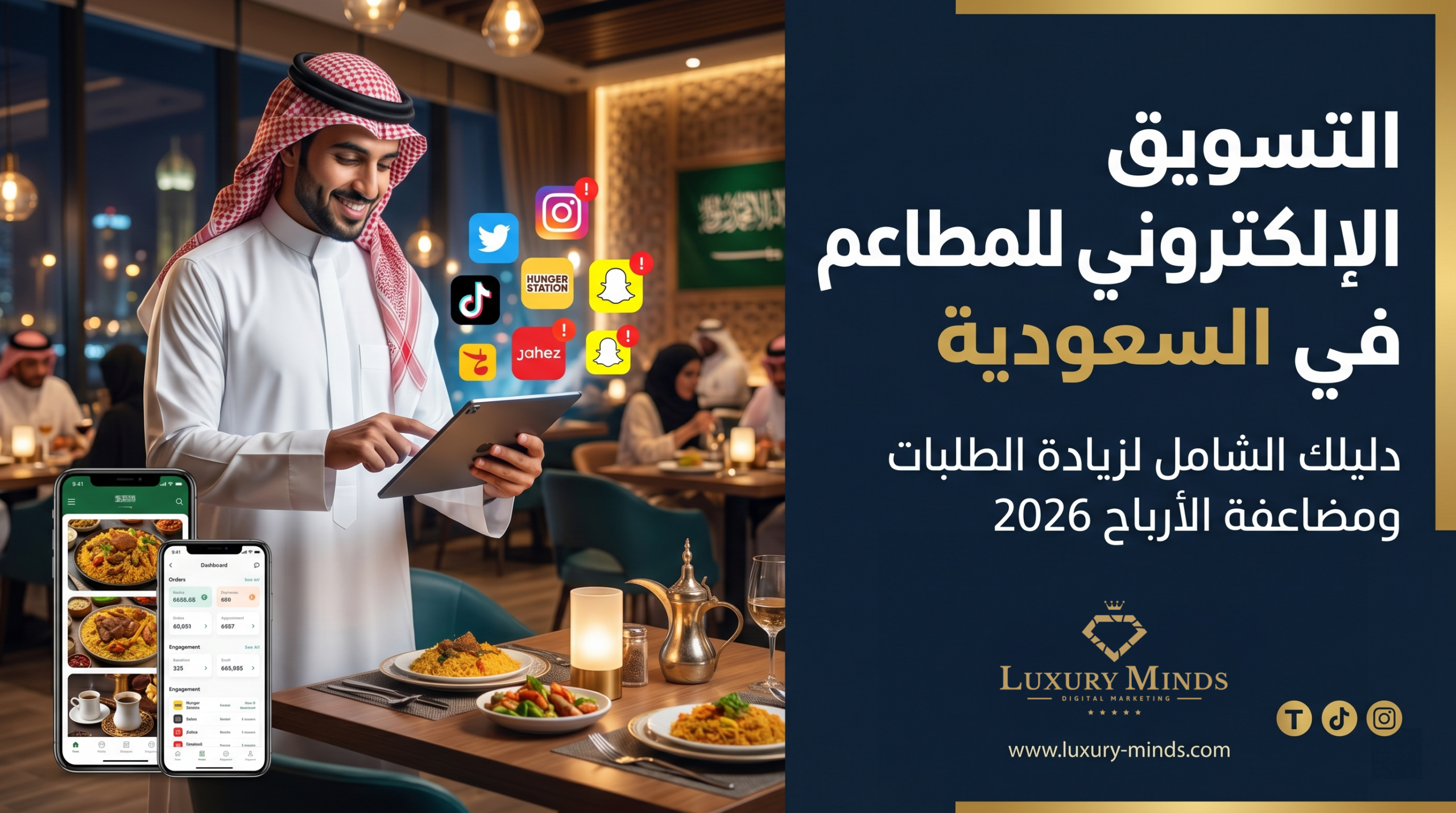 الدليل الشامل: التسويق الإلكتروني للمطاعم في السعودية (استراتيجيات، أفكار وإحصائيات 2026) 2 التسويق الإلكتروني للمطاعم في السعودية