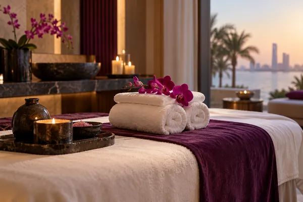 Digital Marketing Agency - Graphic design services, Web design , Branding and identity design , SEO optimization 50 Spa treatment room with rolled towels, orchids and candles