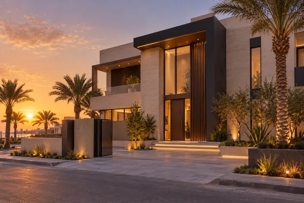 Digital Marketing Agency - Graphic design services, Web design , Branding and identity design , SEO optimization 48 Modern villa at sunset in Dammam