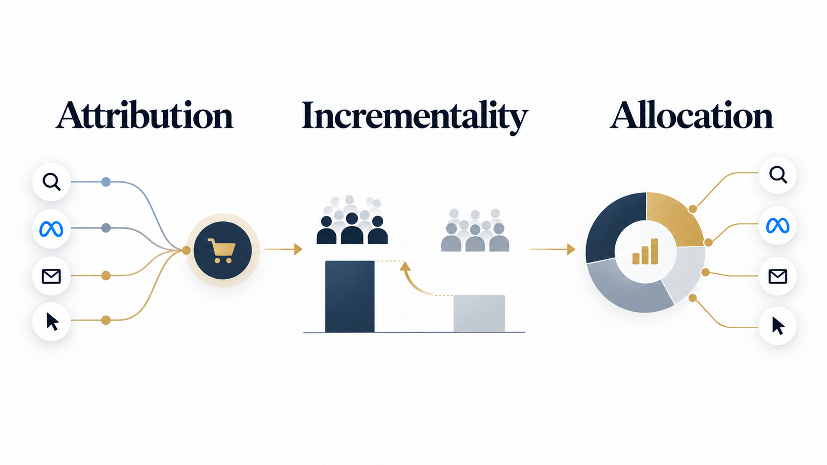 Attribution vs Incrementality: هل الإعلانات صنعت المبيعات فعلا أم أخذت الفضل عنها فقط؟ 5 إطار قياس تسويقي يربط Attribution بتحديد مصدر التحويل وIncrementality بقياس الأثر الحقيقي ثم Allocation بتوزيع الميزانية بين القنوات.